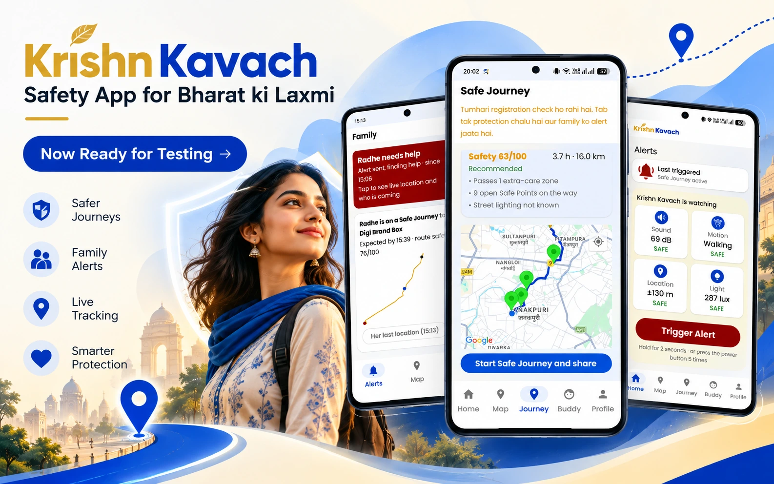 Krishn Kavach Women Safety App for Bharat Ki Laxmi Is Live for Testing